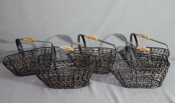 Group Of 5 Metal Wine Bottle Holders