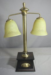 Modern Brass Table Lamp With 2 Tulip Shades