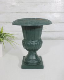 Vintage Cast Iron Urn Form Vase / Garden Planter Green Patina  5'