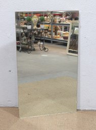 Large Heavy Wall Mirror With Wood Backing  48.5' X 28'