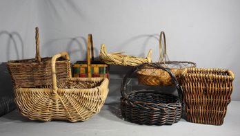 Collection Of Handwoven Wicker Baskets