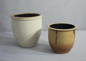 Two Vintage Stoneware Pots