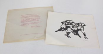 Signed Limited Edition Wrestling Art Print  Original Signature With Publisher Letter