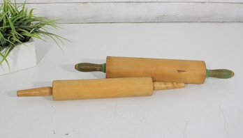 Vintage Wooden Rolling Pin 17' Primitive Farmhouse Kitchen Dough Roller