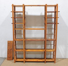 Large Rustic Wood Wall Shelf / Display Unit  74H X 57W X 12D