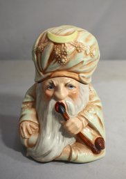 Royal Floretta Ware Antique Wise Man Pipe Figural TOBACCO JAR Humidor
