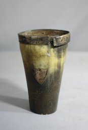 Antique Silver Rimmed Horn Drinking Beaker