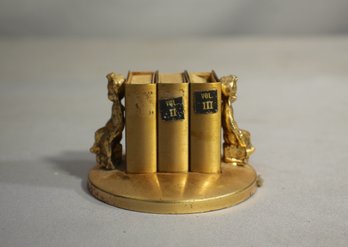 Vintage Matchbox Holder Books Stand Impish Bookends 3 Volumes