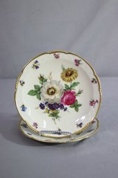 Two (2) Vintage Gold Rimmed Mitterteich Bavaria Germany Plates   7.5'