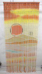 Vintage Hand-Painted Bamboo Beaded Curtain - 77H X 35.5W