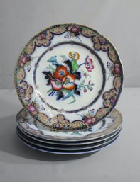 Gorgeous Set Of 5 C.M. & S. Poppy Pattern Dinner Plates