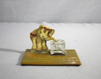 Charming Vintage Elephant Inkwell