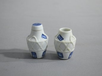 Vintage Chinese Blue And White Porcelain Snuff Bottles (one No Top)