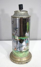 Vintage 18 Hand-Painted Silver Mercury Lamp