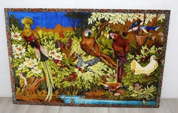 Wonderful With Parrot Birds With Amazing Forest View Velvet Wall Tapestry
