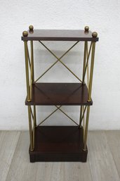 Three-Tier Mahogany And Brass Tagre