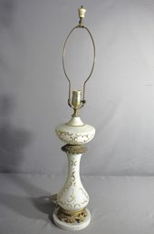 Gilded Ceramic Table Lamp On A Marble Base
