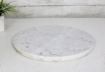 14' Round White Marble Serving Tray / Lazy Susan Base  Natural Stone Slab- Missing Base