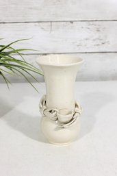 Vintage Art Pottery Vase With Sculpted Hands Holding Cup  Marked Base  5' Tall