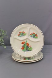 Vintage Kitsch Catctus Flower Relish/Divided Plates