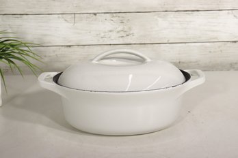 Vintage Colorcast Enamel Cast Iron Oval Dutch Oven W/ Lid  Waterford Ireland  10 X 7.5