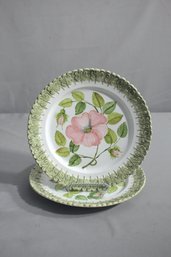 Two Italian Ceramic Petal Relief Floral Plates