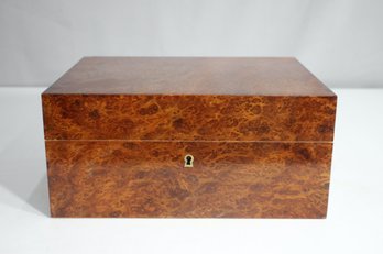 Luxury Le Crillon Paris Burl Wood Humidor With Hygrometer