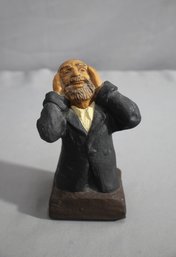 'The Joyful Sage'  A 1968 Chalkware Sculpture By David Kaplan