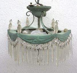 Vintage French Empire Crystal Chandelier  13H X 14 Round