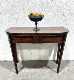 Mahogany Flip-top Bowfront Console