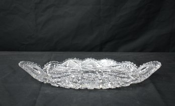 Vintage Hobstar Galaxy Cut Glass Crystal Candy Dish