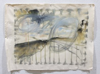 Abstract Expressionist Mixed Media Painting On Canvas  35 X 47  Modern Original Artwork