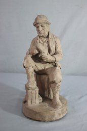 Carved Terracotta Figure Of A Fishman