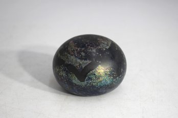 Signed & Dated Handcrafted Art Glass Paperweight