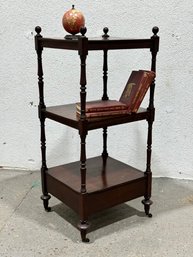 Victorian  Mahogany 3 Tier Whatnot  Shelf With 1 Draw