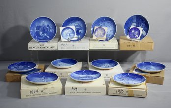 Group Lot Of Vintage Bing & Grundahl Yearly Edition Commemorative Dishes In Original Boxes