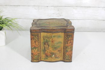 Vintage Keens Mustard London Litho Advertising Tin Hinged Lid Storage Box 7' 5.5' X 7'