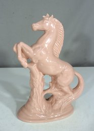 Vintage Glossy Ceramic Rearing Horse Figurine  11 Tall