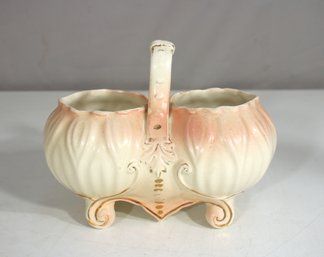 Royal Festoon Double Bowl Ceramic Dish  6H Hand-Painted Vintage