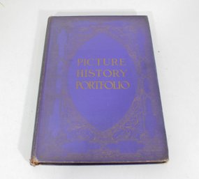 Antique Picture History Portfolio Book  Illustrated Historical Scenes  Decorative Cover