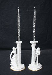 Romeo And Juliet Fine Porcelain Candlestick Holders