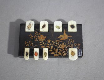 Vintage Japanese Rosewood Shibayama Counter