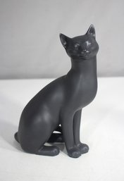Schwarzburger Werksttten Matte Black Porcelain Cat Figurine  7 Tall