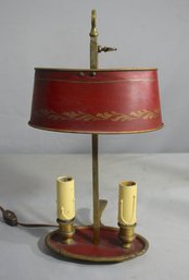 Bouillotte Lamp With Two Light And Tole Shade
