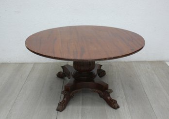 Vintage Mahogany Tilt Top Coffee Table With Lions Paw Feet