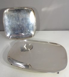 Set Of 2 Vintage Silver-Plated Serving Trays  F.B. Rogers & Reed & Barton