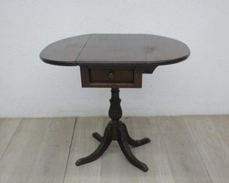 Vintage Drop Leaf Lyre Base Entry Table