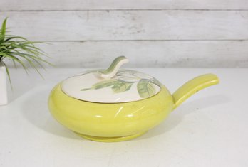 Vintage Red Wing Magnolia Dinnerware Casserole Dish W/ Lid  Chartreuse  8.5' Mid Century