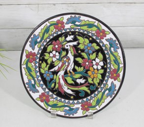 Antique Granada Spain Majolica Charger Plate  Floral & Bird Design  Wall Hanging  10'