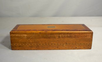 Elegant Vintage Wooden Cigar And Cigarette Box With Initials R.M.F.-